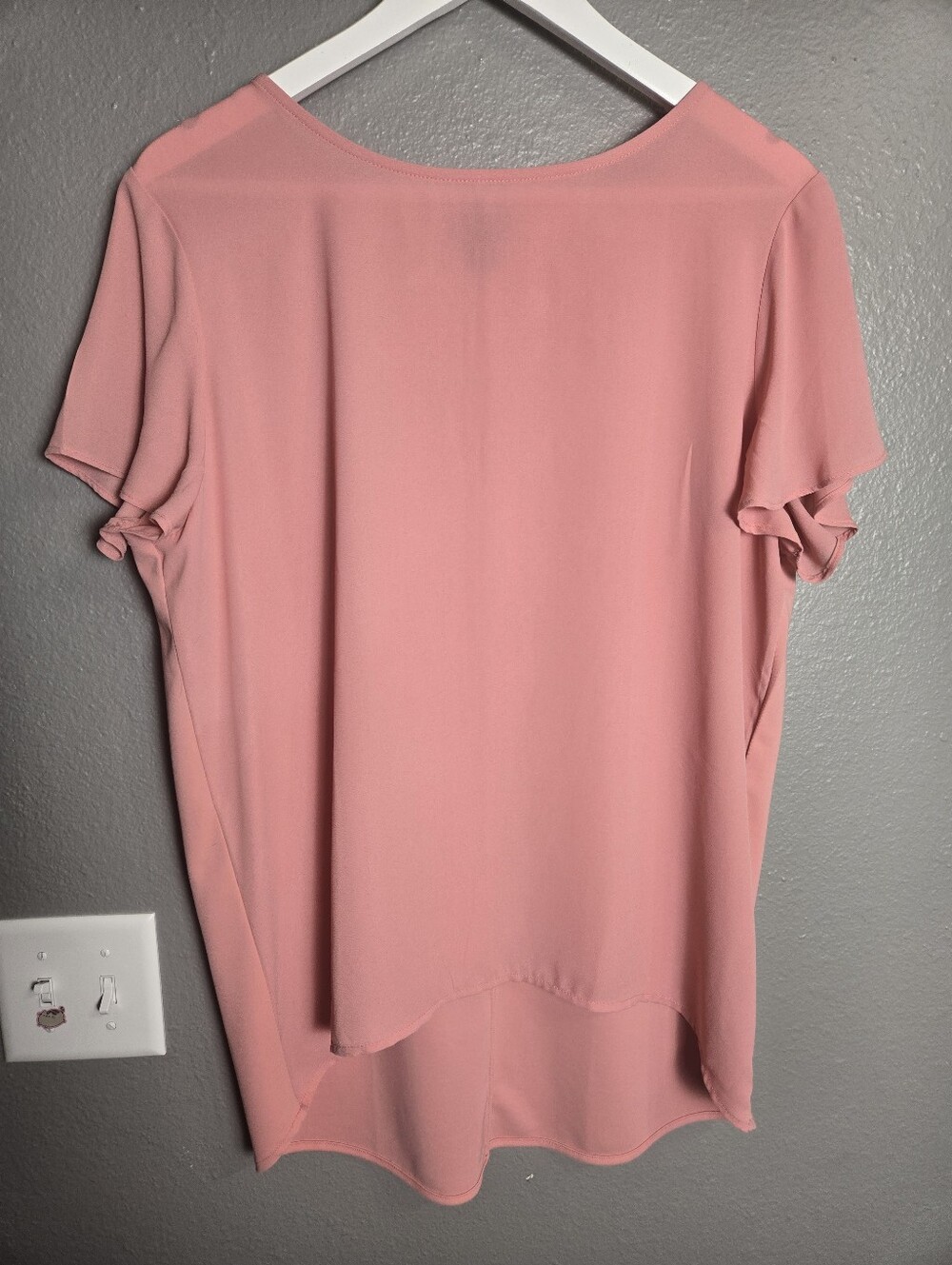 Ann Taylor Factory Rose Pink Short Sleeve Blouse Size Large